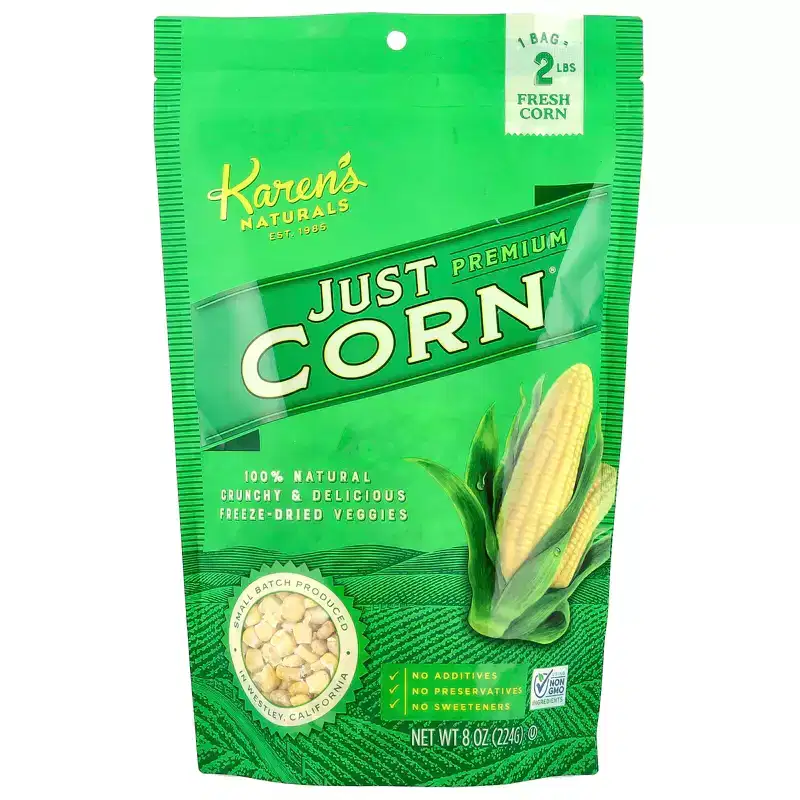 Karen's Naturals Premium Freeze-Dried Veggies, Just Corn, 8 oz (224 g)