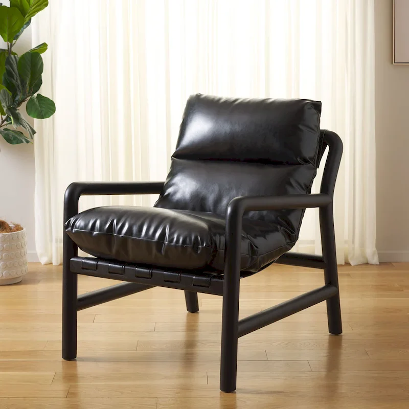 Upholstered Accent Chair, 30"W x 34"D x 32"H, Tufted Back, Living Room