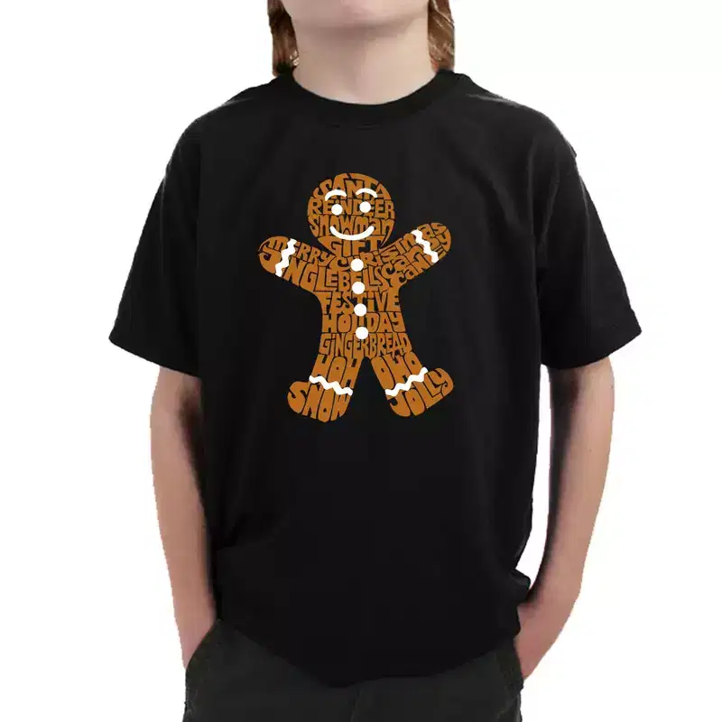 LA Pop Art Gingerbread - Boy's Word Art T-Shirt