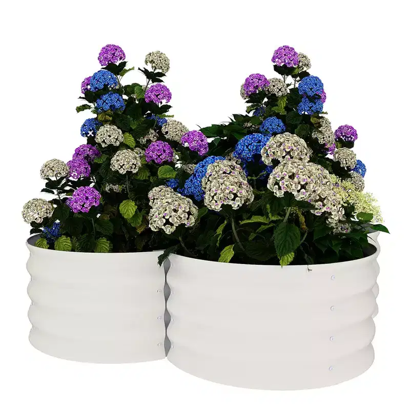 2Pcs Galvanized Steel Planting Bed with Butterfly Nut, Plastic Sprayed in Petal Color, Durable Garden Raised Beds for Flowers and Vegetables