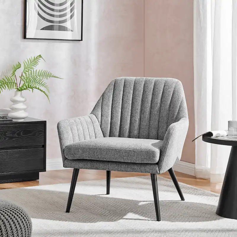 Fabric Accent Arm Chair &ndash; Upholstered Armchair for Living Room or Bedroom