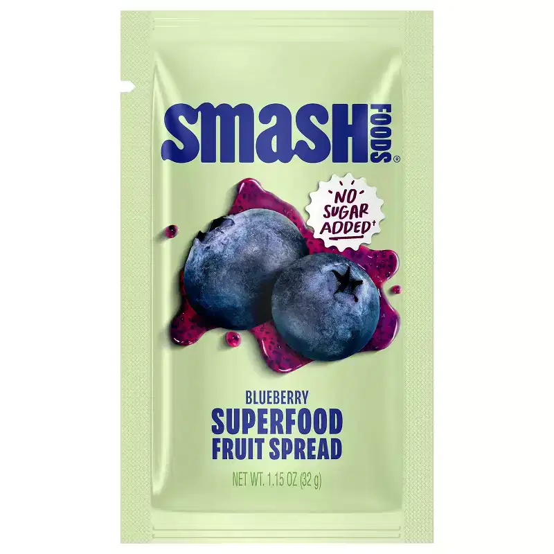 Smash Blueberry Superfood Fruit Spread Single Serve - 1.15 oz - Case of 10