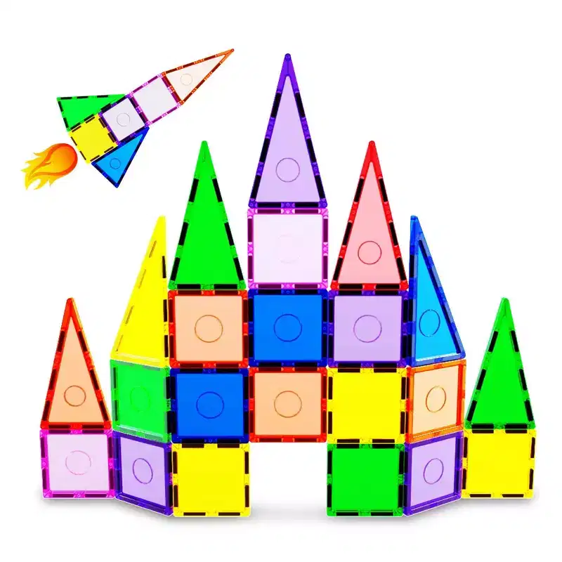 EverPlay 30PCS Magnetic Tiles for Kids  STEM Construction Building Blocks Set, Educational Creative Learning Toy for Boys & Girls