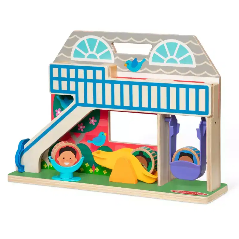 Melissa & Doug GO Tots Wooden Schoolyard Tumble with 3 Disks: Fine Motor Skills, Learning Baby Toy