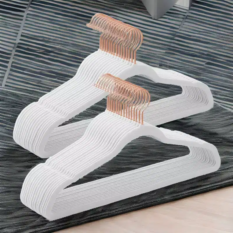 LEDREM Velvet Hangers 50 Pack, Clothes Hangers, Non-Slip Hangers with Swivel Hooks, Slim Space-Saving Hangers, Velvet Hangers, Heavy-Duty Hangers
