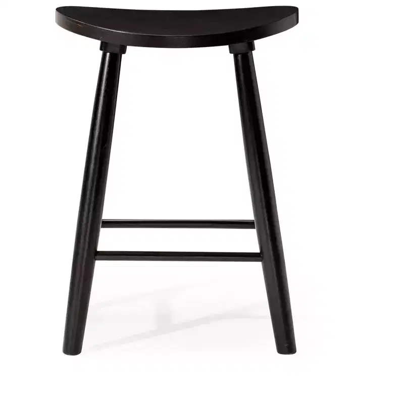 30" Backless Wooden Bar Stool with Saddle Seat &ndash; Kitchen & Island