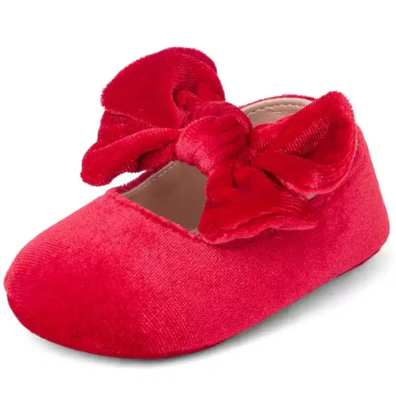 The Children's Place Baby Girls Bow Velvet Ballet Flats