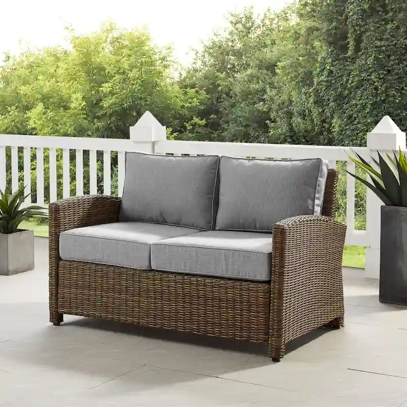 Crosley Bradenton Outdoor Wicker Loveseat - 55 W x 31.75 D x 32.5 H