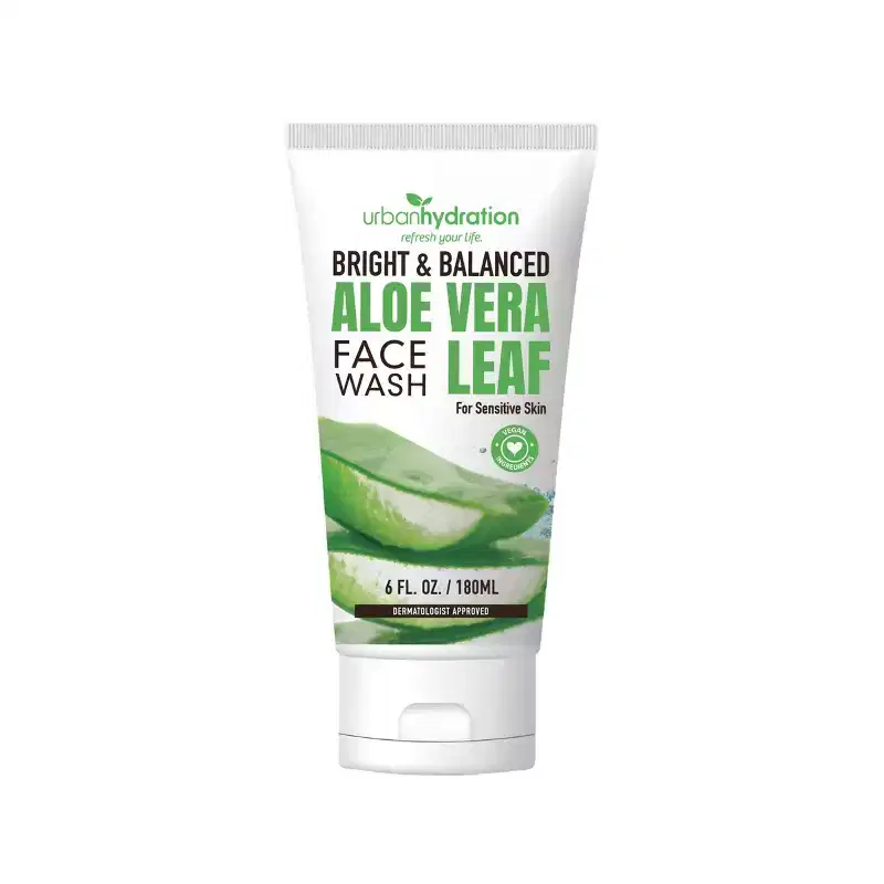 Urban Hydration Bright & Balanced Aloe Vera Leaf Face Wash - 6 fl oz: Gel Form, Suitable for Oily/Combination/Dry Skin