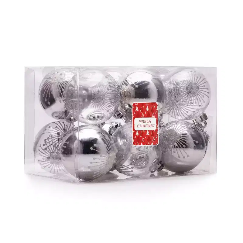 Every Day is Christmas Ornaments, Shatterproof Christmas Tree Ornament Set, Christmas Balls Decoration 12 Count (2.24/57mm, Starburst)