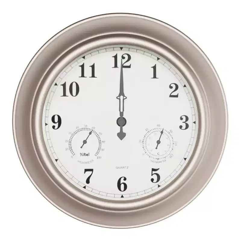 Patio Wall ClockThermometer-Indoor/OutdoorDecorative 18 Quartz