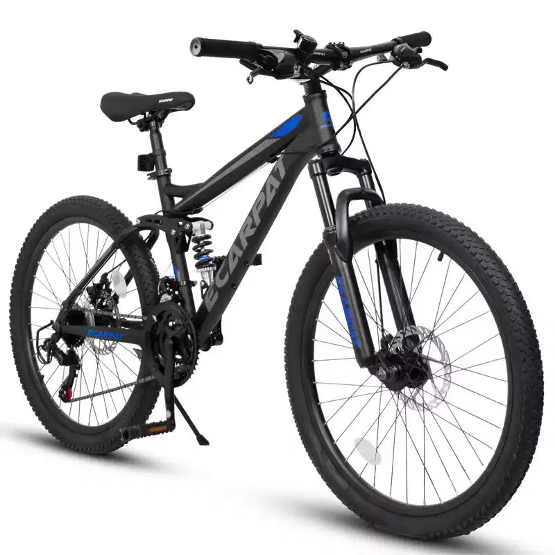 Okak 27.5IN Mountain Bike with Front and Rear Dual Shock Absorbers, 21-Speed Dirt Bike with Mechanical Disc Brake, Adult Bike for Men and Women