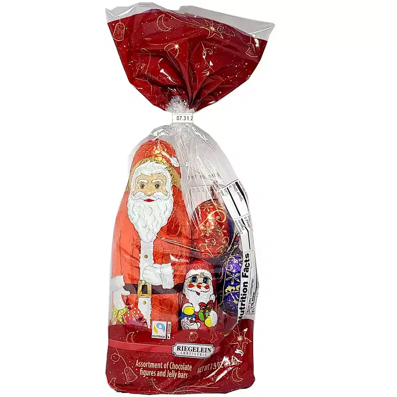 Riegelein Assortment Chocolate Santa Christmas Treats Bag 7.4 Oz. (210 g.)