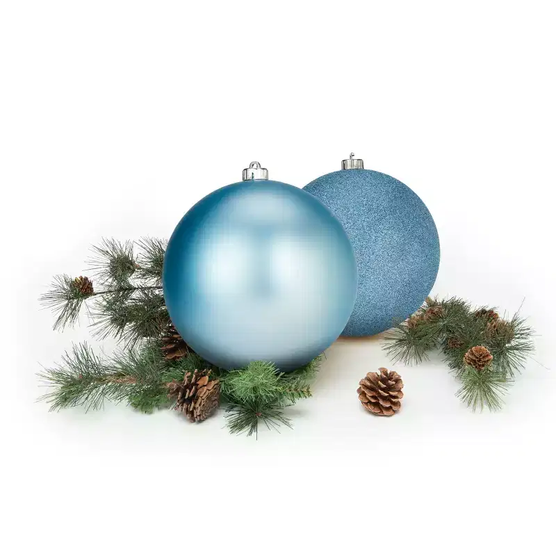 Every Day is Christmas 2ct 20cm/7.9 Large Oversize Christmas Ornament Balls, Shatterproof Christmas Tree Ornaments Set, Indoor or Outdoor Decoration