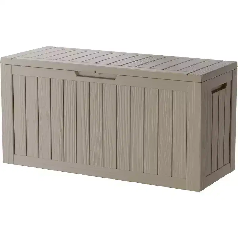 COZONY Premium 73 Gallon Resin Deck Box, Lockable Waterproof UV Resistant Outdoor Storage for Cushions Garden Tools Pool Accessories