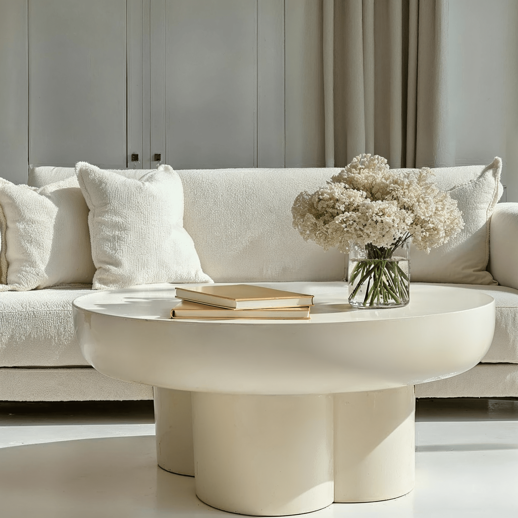 Cream Round Coffee Table