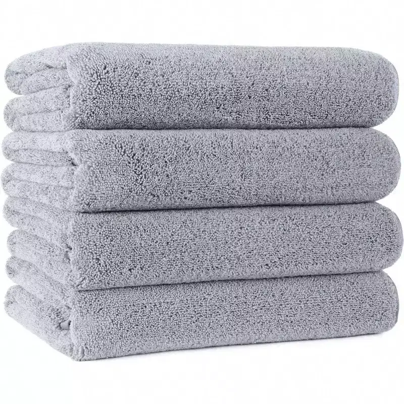 Microfiber Quick Dry Lint Free Bath Towel, 57x30in, 4 - Pack Gray