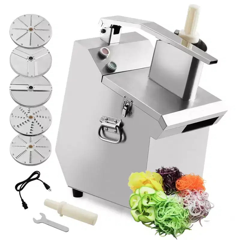 Multi-Functional Vegetable Cutter - High-Efficiency Motor,Dicer with 2 Size Feed Ports, Vegetable Processor Detachable Stainless Steel blade