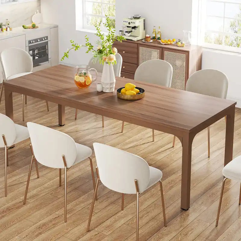 78.74" Dining Table with Wood Top and Metal Legs