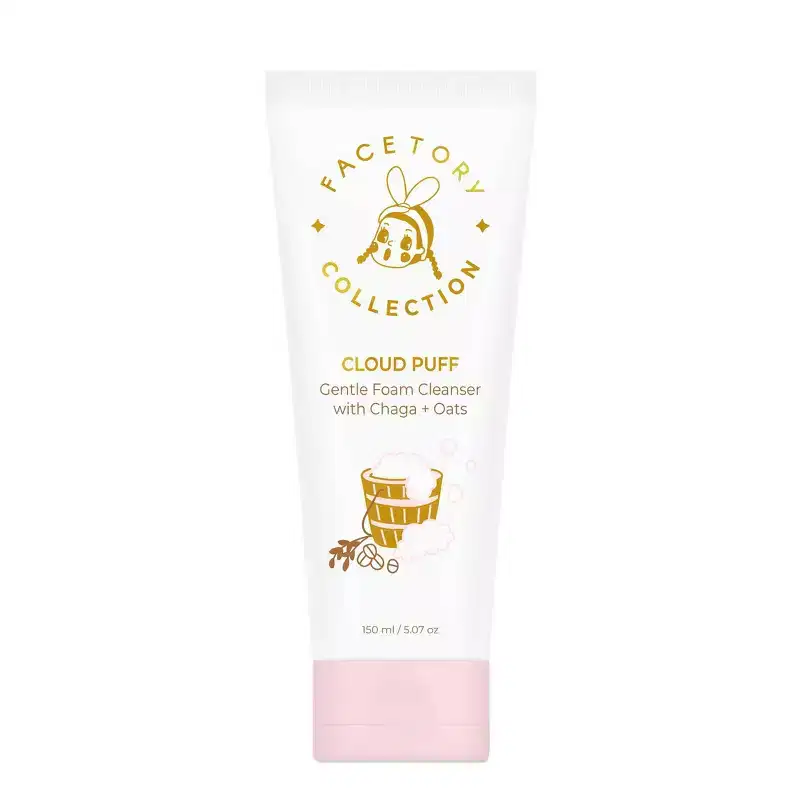 Facetory Cloud Puff Gentle Foam Cleanser with Chaga and Oats - 5.07oz: Noncomedogenic, Recommended for Sensitive and Acne-Prone Skin