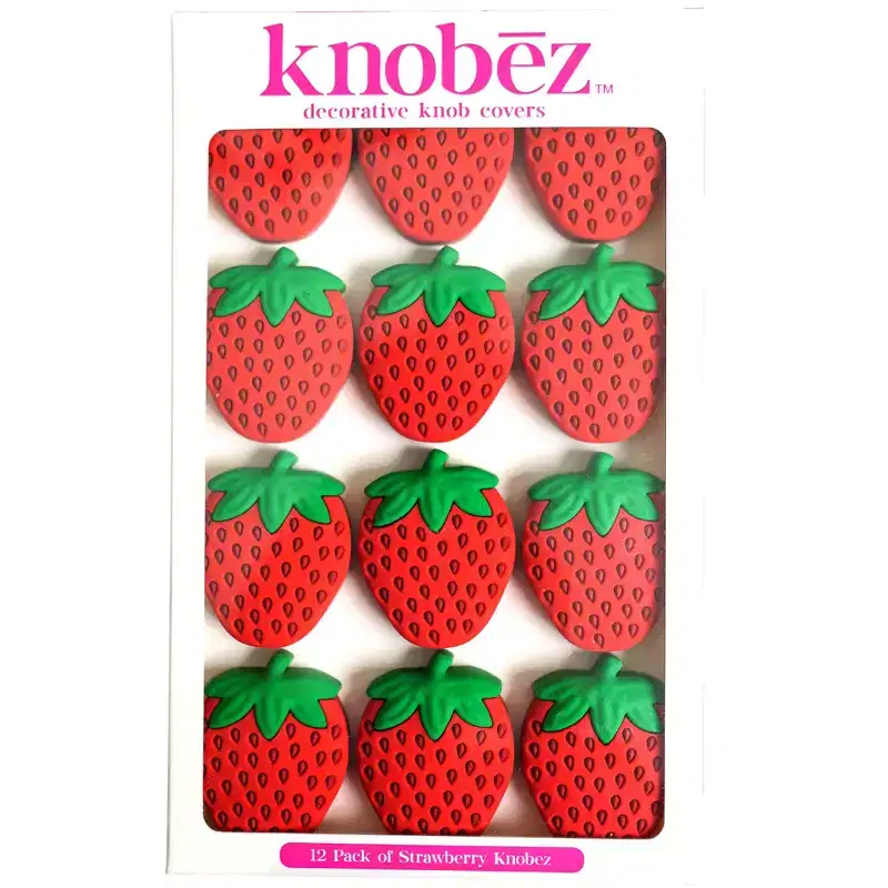 Knobz: Decorative Knob Covers - Strawberry - 12pk, Hardware Decorations