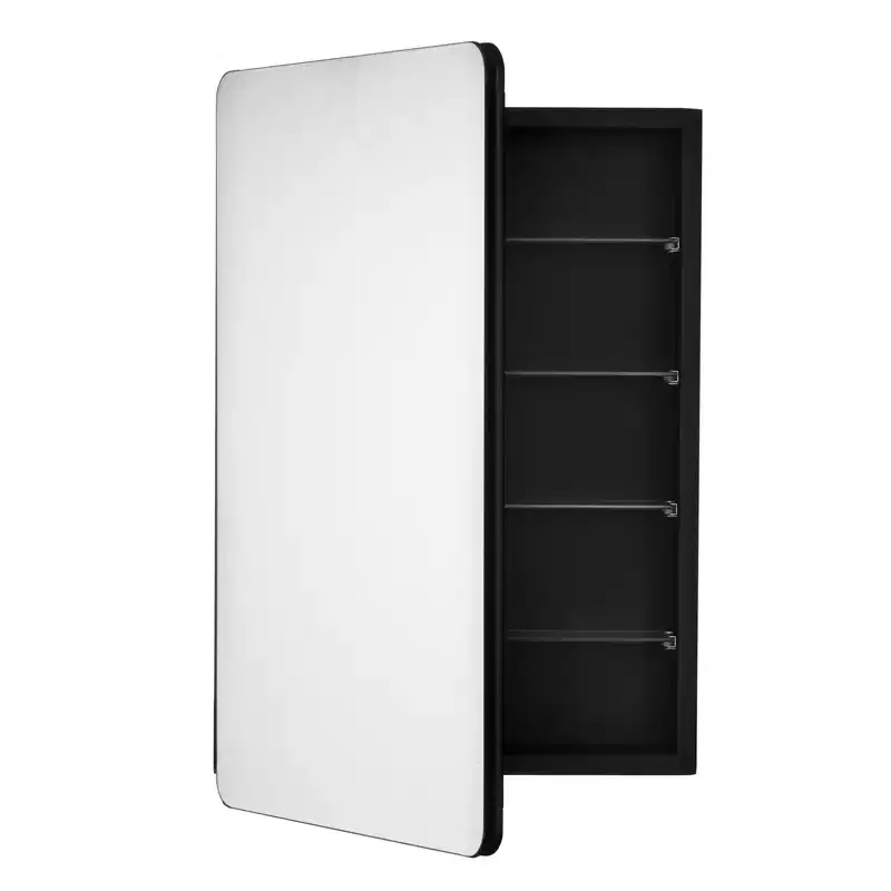 VEVOR Medicine Cabinet, 20 x 30 inch, Medicine Cabinet for Bathroom with Mirror, Aluminum Frame, 4-layer Adjustable Shelves, Black
