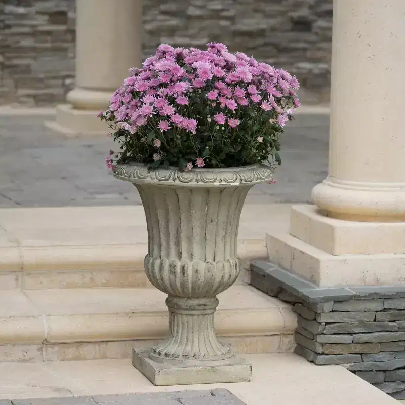 Okak Round Resin Planter Pot Large Classic Outdoor & Indoor Flower Pot, Garden, Patio, Home Decor, 19W x 26.5H