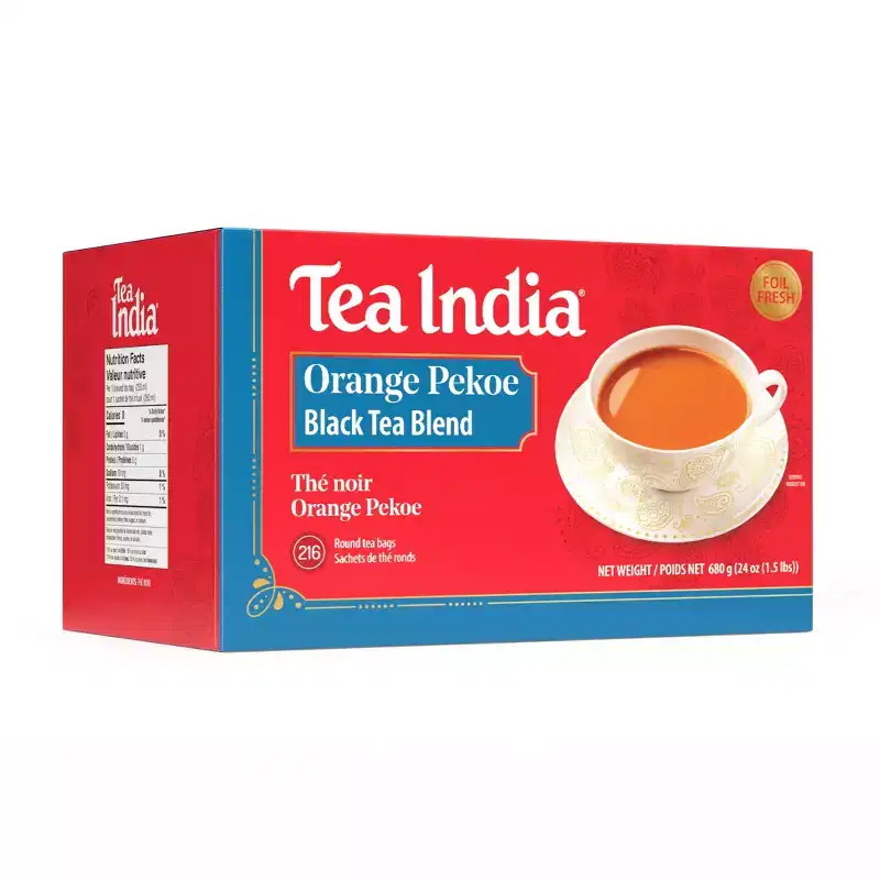 Tea India Premium Orange Pekoe Black Tea, 216 count. Packaging May Vary.