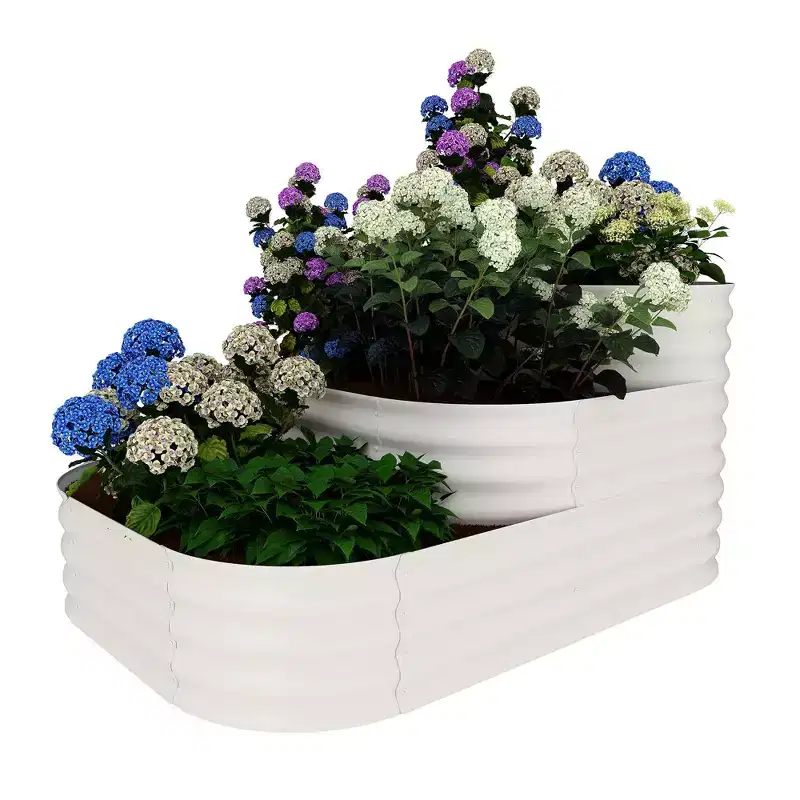 Raised Garden Bed Kit - 61x42x31 in Outdoor Planter Box for Vegetables, Herbs, Flowers. Modular 3-in-1 Raised Garden Beds Outdoor with Open Base