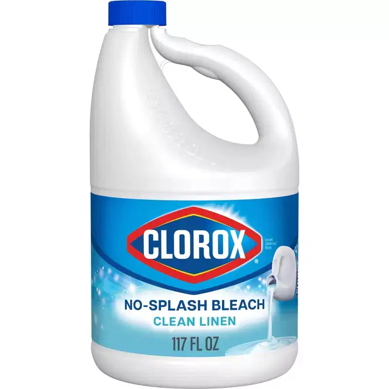 Clorox Splash-Less Liquid Bleach - Clean Linen - 117 fl oz: Phosphate-Free, Washing Machine Safe, Fabric Safe