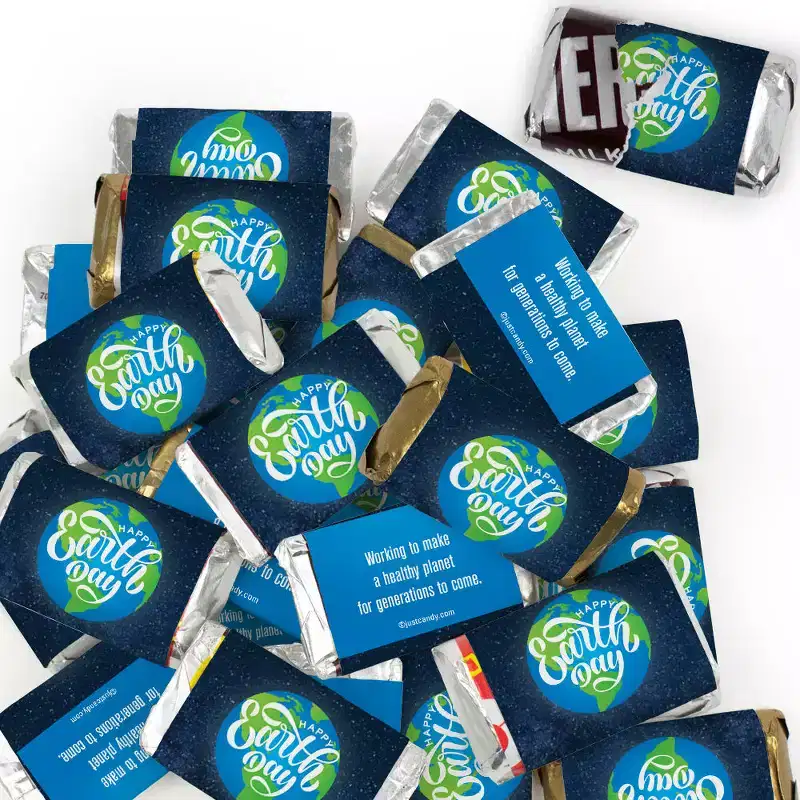 102 Pcs Earth Day Candy Party Favors Hershey's Miniatures Chocolate - Happy Earth Day
