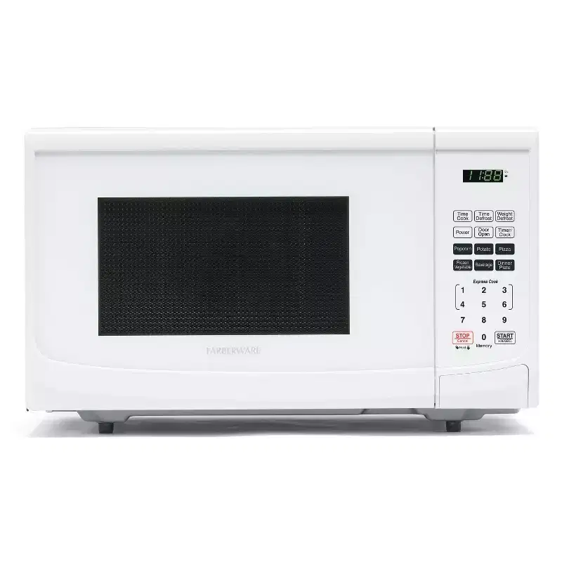 Farberware 900-Watt 0.9 Cu. Ft. Countertop Microwave Oven With LED Lighting and Child Lock, White