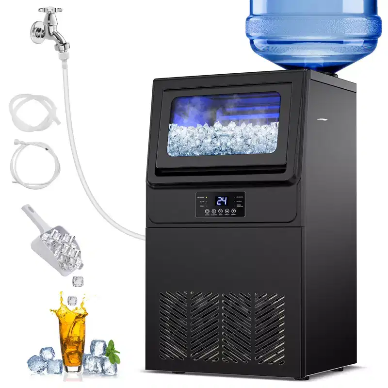 Denjol Commercial Ice Maker - 100 lb Daily Output, 20 lb Storage, Freestanding/Undercounter