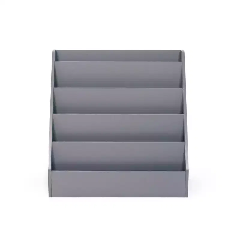 Humble Crew Kids' Explorer Wooden Bookshelf Gray: 4-Shelf MDF Book Rack, 24" H x 24" W x 13" D, Ages 2+