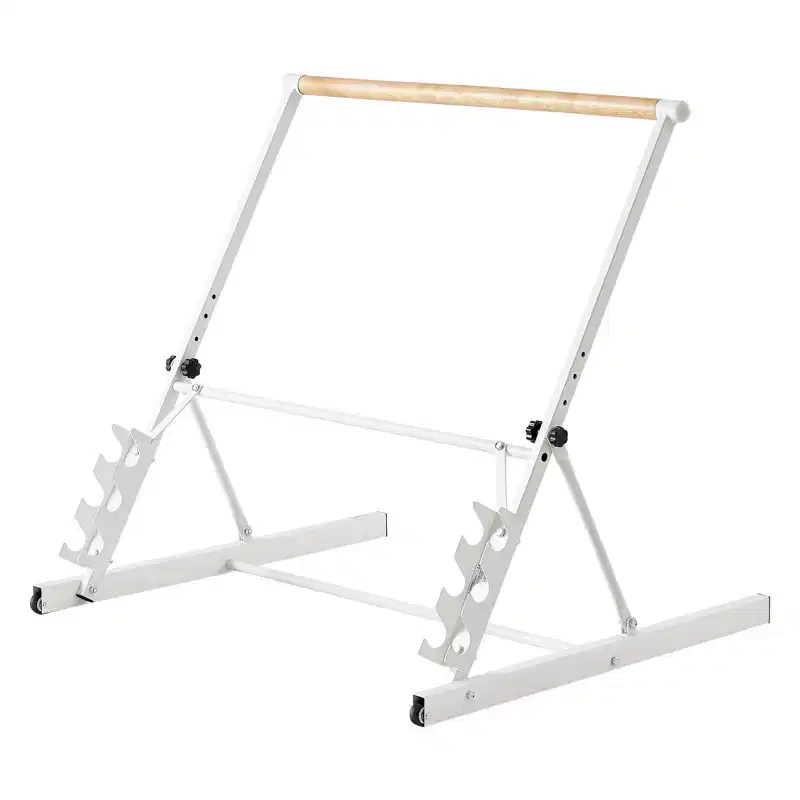 VEVOR Ballet Barre, 3 ft Freestanding Portable Barre Bar, Home Fitness Exercise Equipment for Abs, Arms, Strength, and Cardio, White