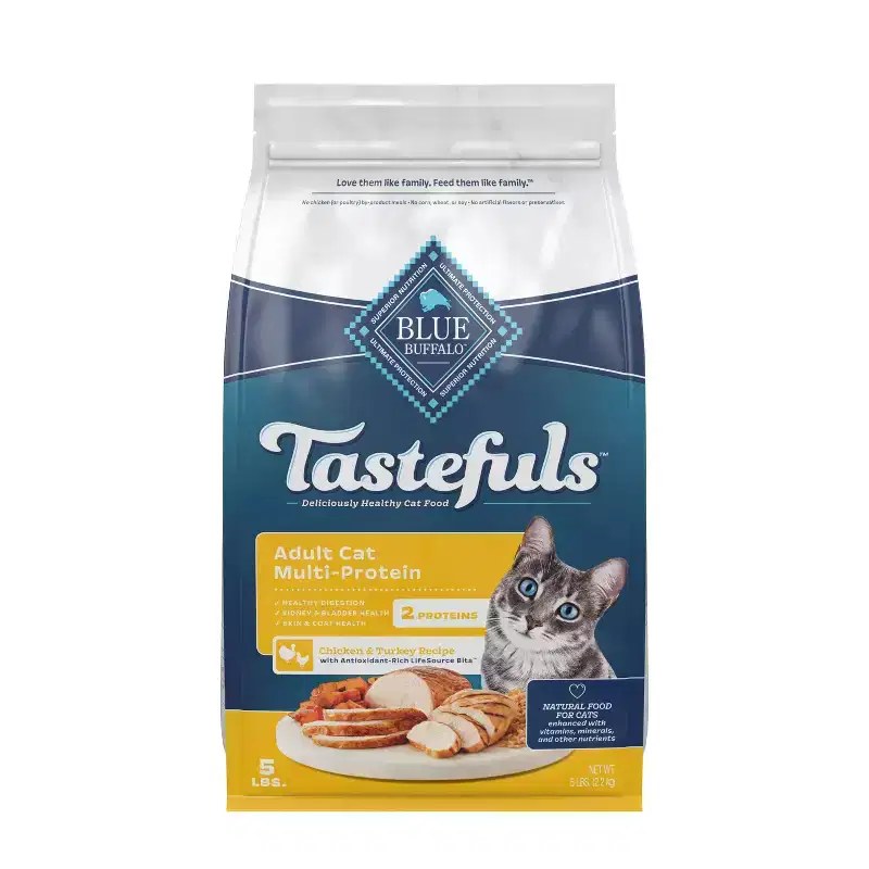 Blue Buffalo Tastefuls Multi Protein Chicken and Turkey Flavor Dry Cat Food - 5lbs