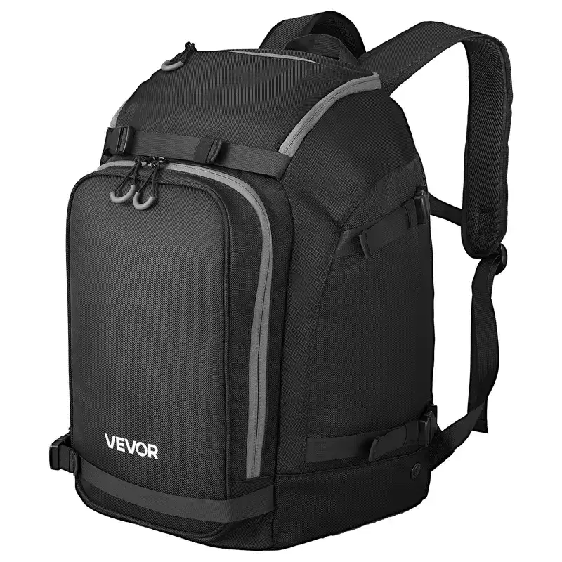 VEVOR Ski Boot Bag, Snowboard Boots Travel Backpack for Men Women, with Waterproof Exterior & Bottom, Durable 1680D Oxford, (Black)