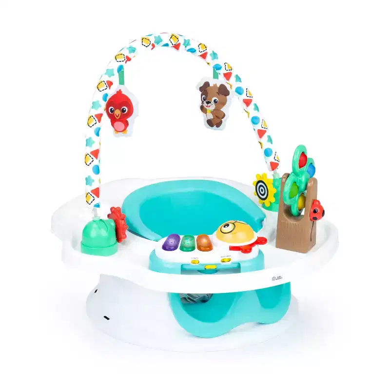 Baby Einstein Deluxe Super Infant Seat: Detachable Toy Bar, Animal Pattern, Plastic Material, Max 33 Lb Capacity