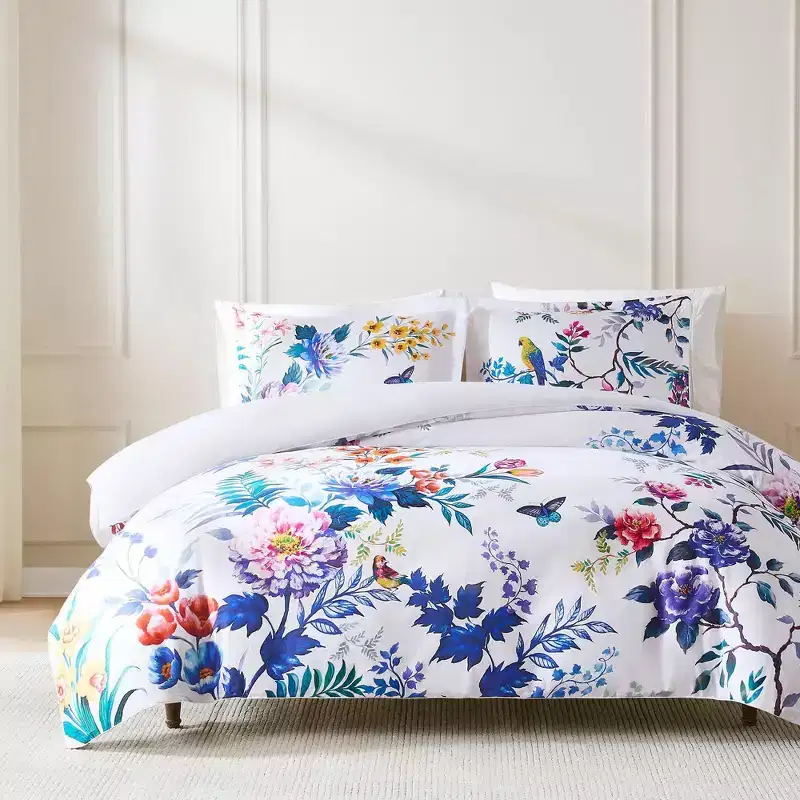 Lush Dcor Fantasia Cotton Duvet Cover Blue