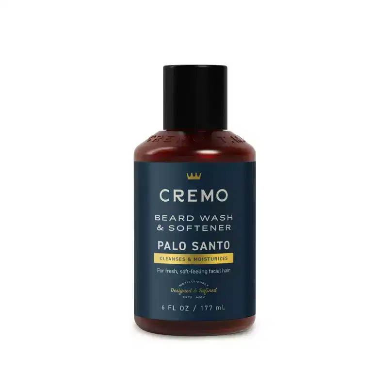 Cremo Palo Santo 2-in-1 Beard Wash and Softener - 6 fl oz: Liquid Face Cleanser, Combination Skin, Contains Oils