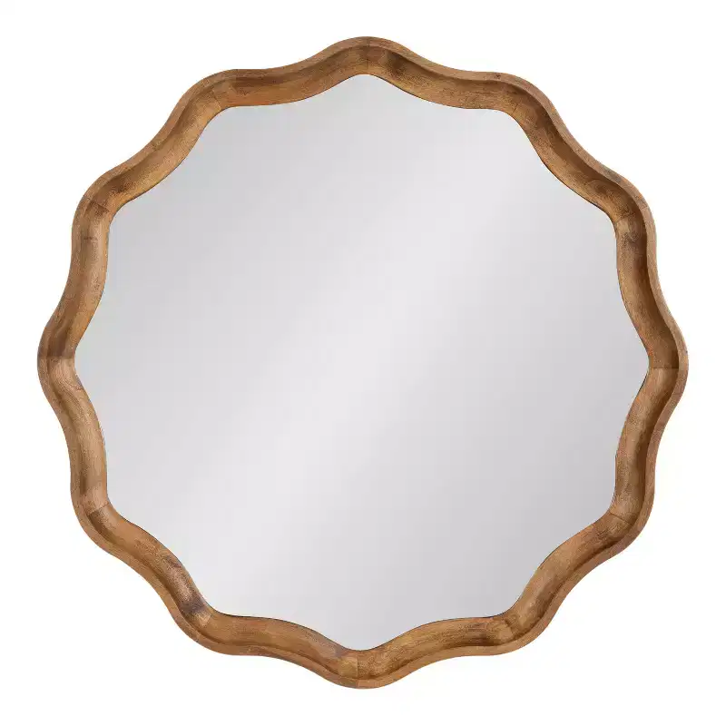 Kate & Laurel All Things Decor 28"x28" Hatherleigh Round Scallop Mirror
