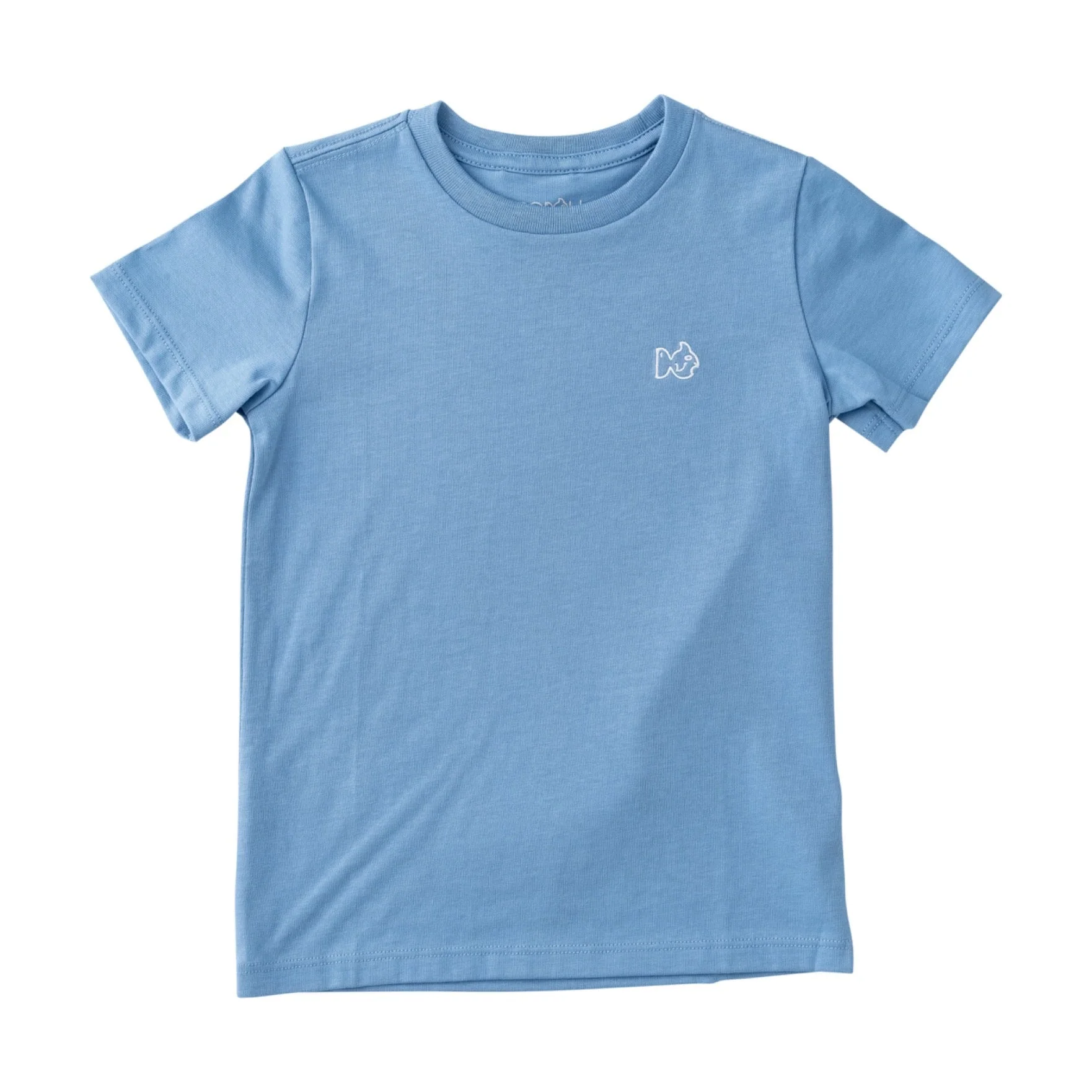 Kid's Cotton Short Sleeve T-shirt &uml;C Solid Ashleigh Blue