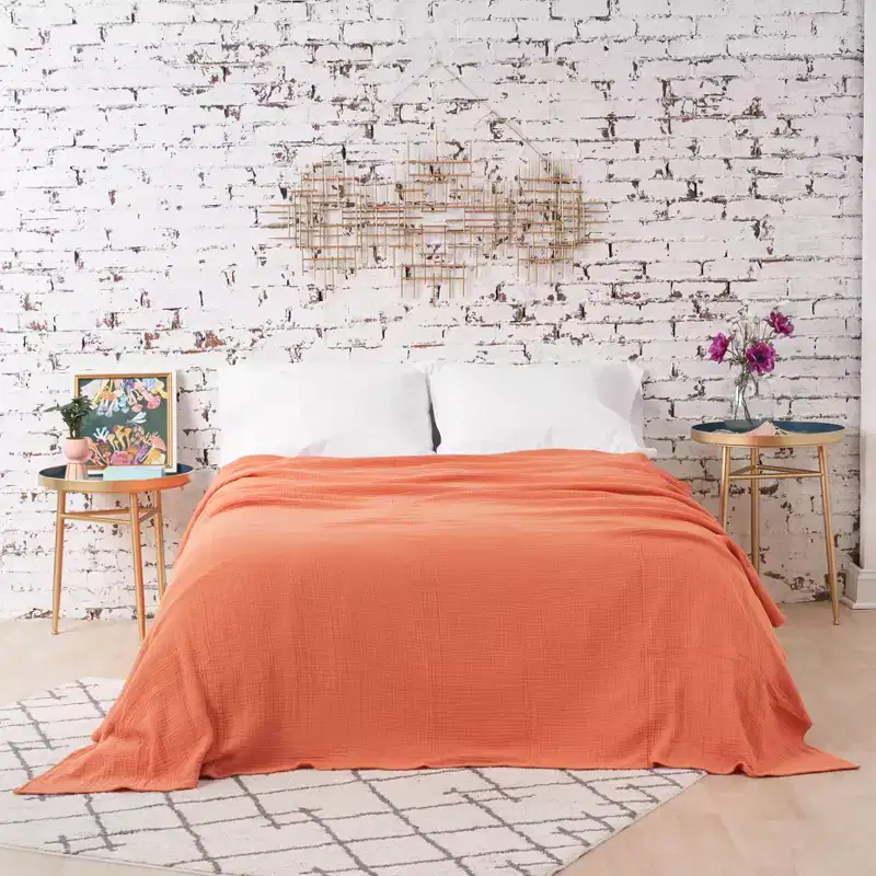carol & frank Ryker Melon King Gauze Coverlet Bedspread