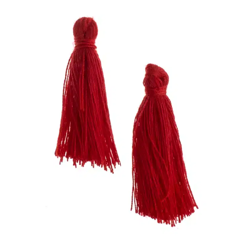 John Bead 1in Red Cotton Tassels Ornament for DIY Crafts Party Decorations, 20pcs