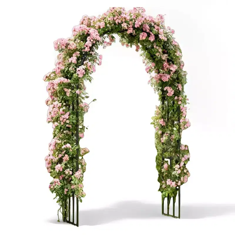 NAYSAYE 87 Inch Steel Garden Arbor Trellis Arch for Climbing Plants Roses Wisteria Vines Wedding Garden Walkways, Black, 63.04*16.94*3.15