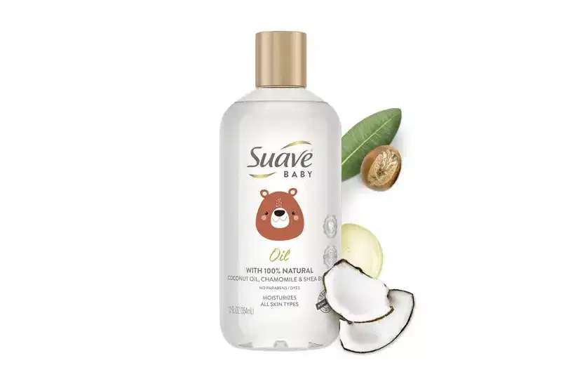 Suave Baby Oil with Chamomile and Shea Butter for Gentle Baby Skin Moisturizing Care, 12 oz