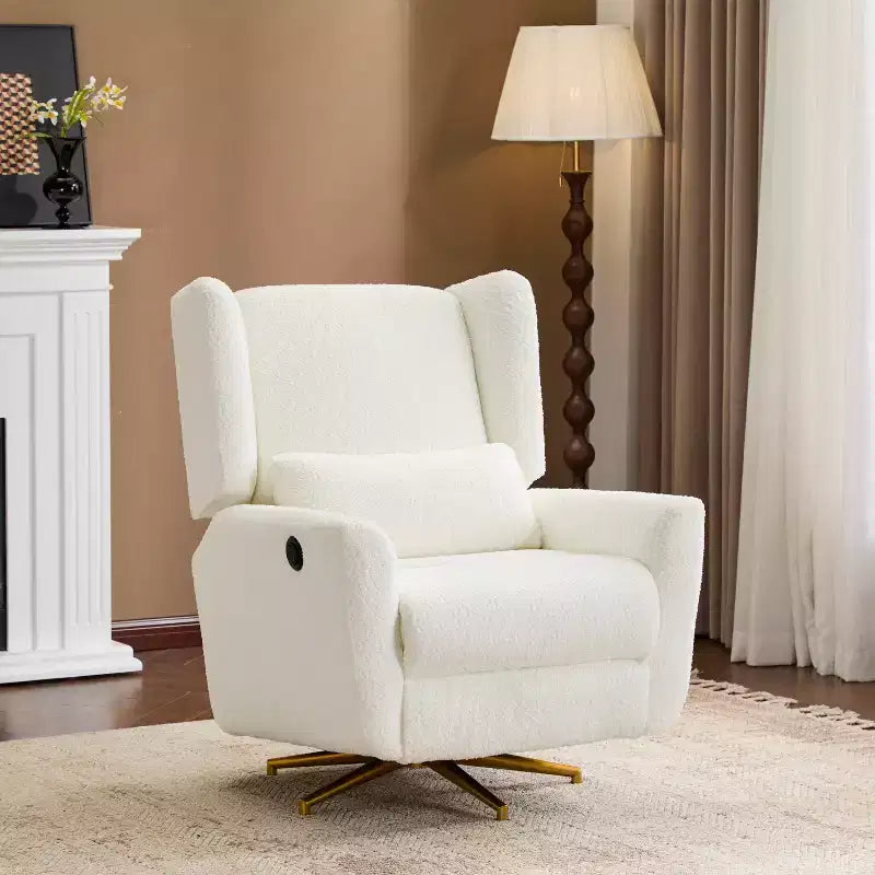 Contemporary Upholstered 360 Swivel Power Recliner Chair