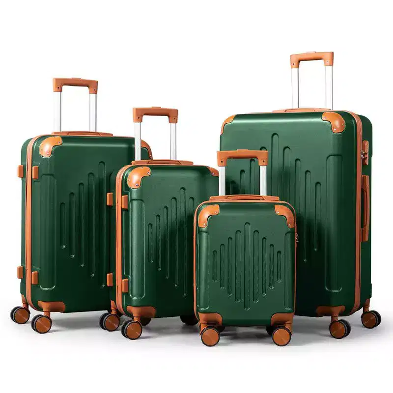 Karl Home 4-Piece Hardside Luggage Set (16/20/24/28 Inch) with TSA Locks, ABS Suitcase with Corner Guards Green