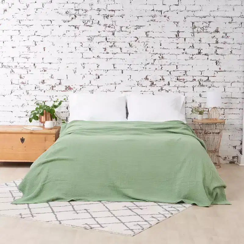carol & frank Ryker Succulent Twin Gauze Coverlet Bedspread
