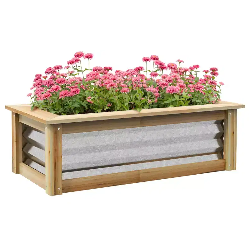 NAYSAYE Raised Garden Bed Kit, Outdoor Planter Box for Growing Flowers, Herbs and Vegetables, Multicolor, 35.5*17.75*11.75